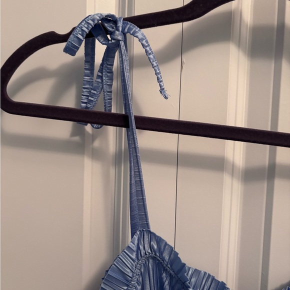 Miss Selfridge Blue Satin Midi Sleeveless Dress - Picture 4 of 4